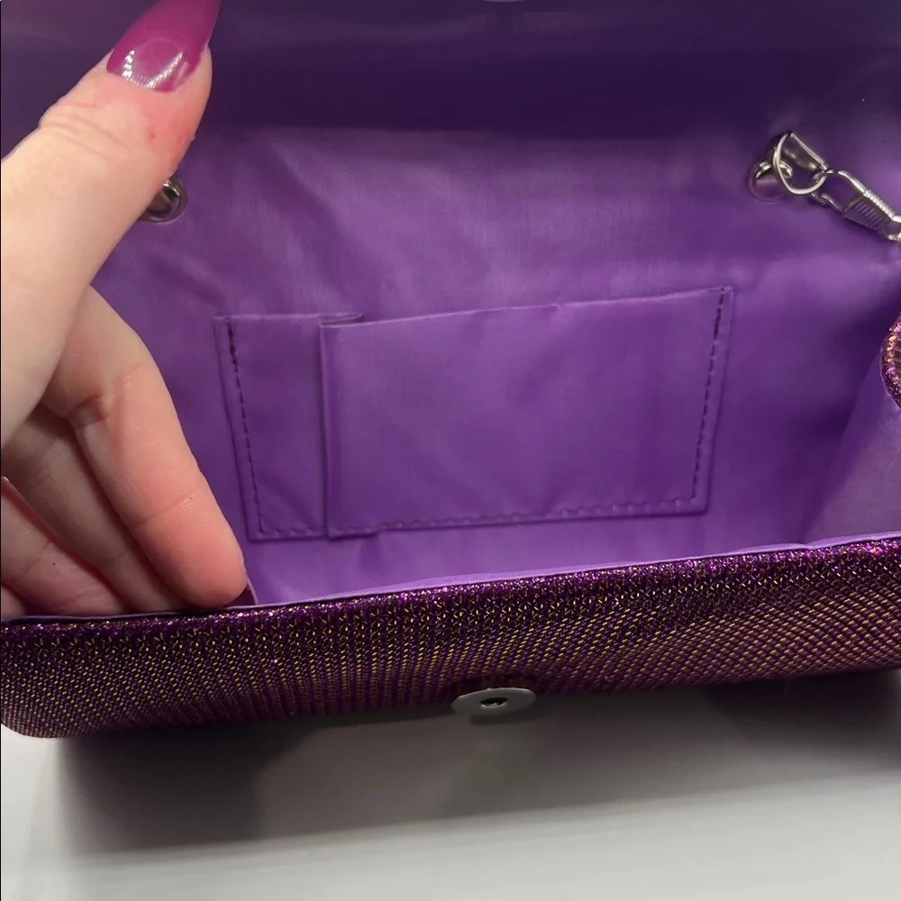 684. Elegant Purple Clutch with Silver Accents